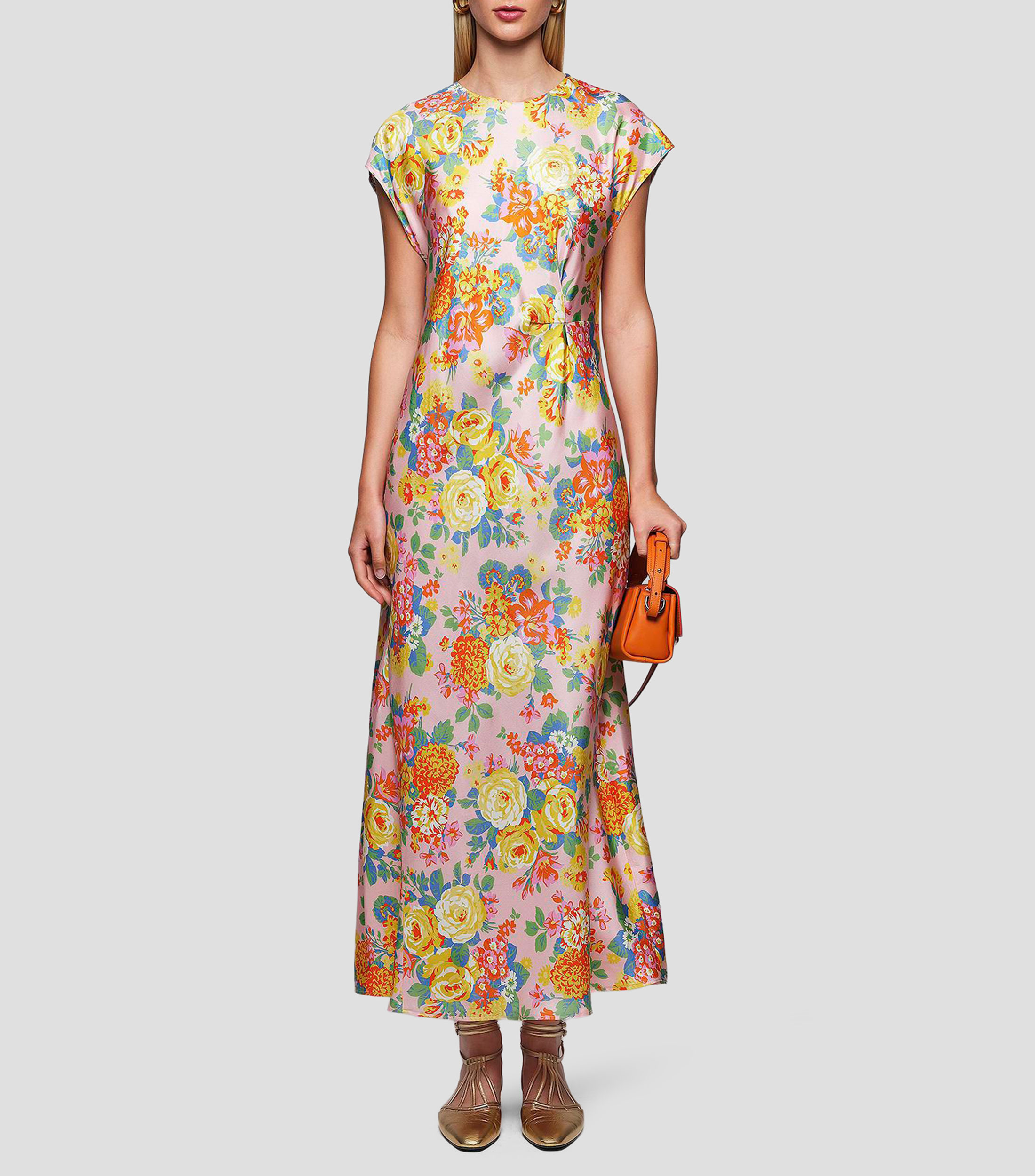 Vestido largo estampado Mujer